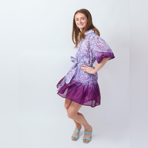 CHRISTY LYNN Erin Purple Shirt Dress – Size Medium – tie waist- EUC - Picture 4 of 13